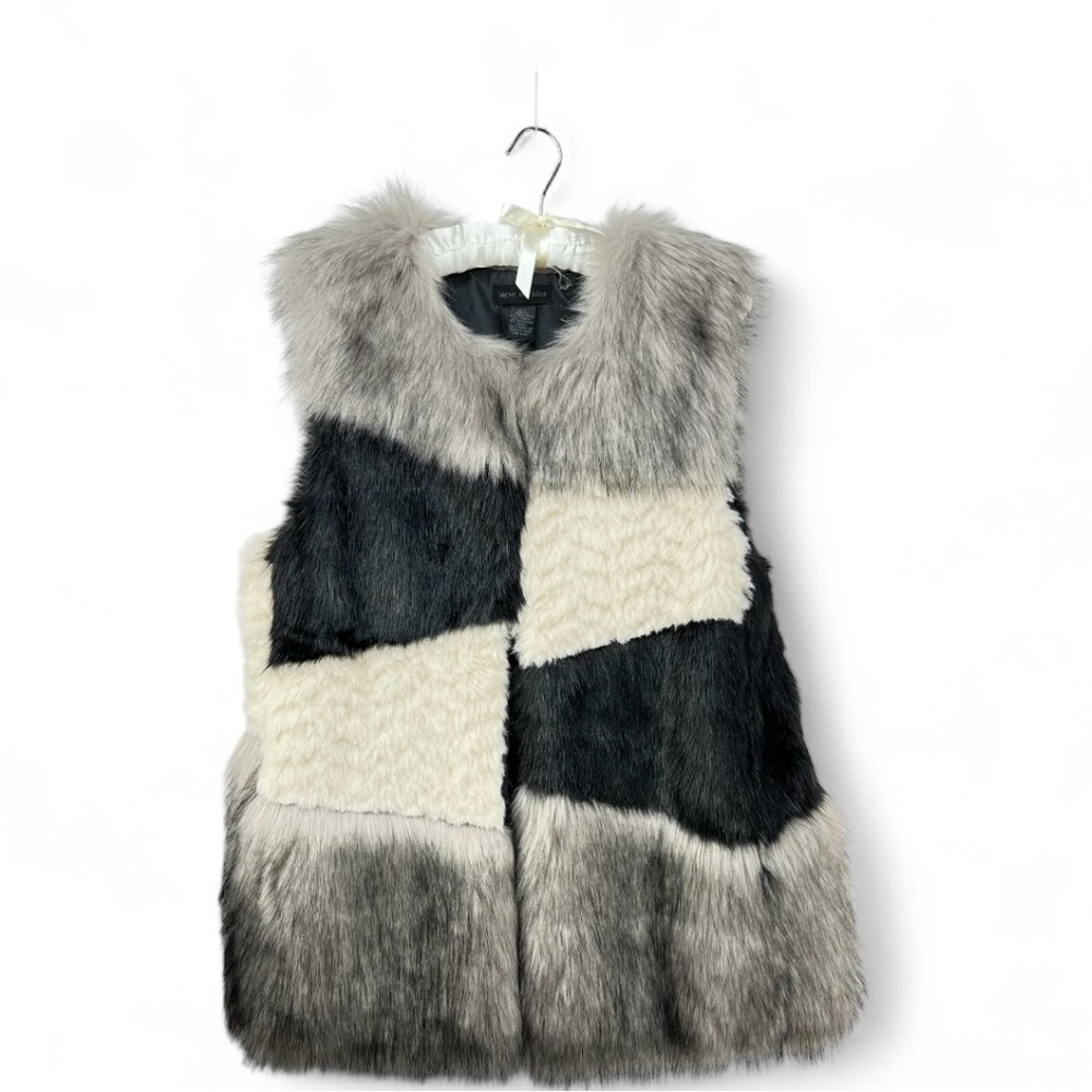 Steve Madden Faux Fur Patchwork Color Block Vest Women Size Med/Large EUC - Picture 5 of 12